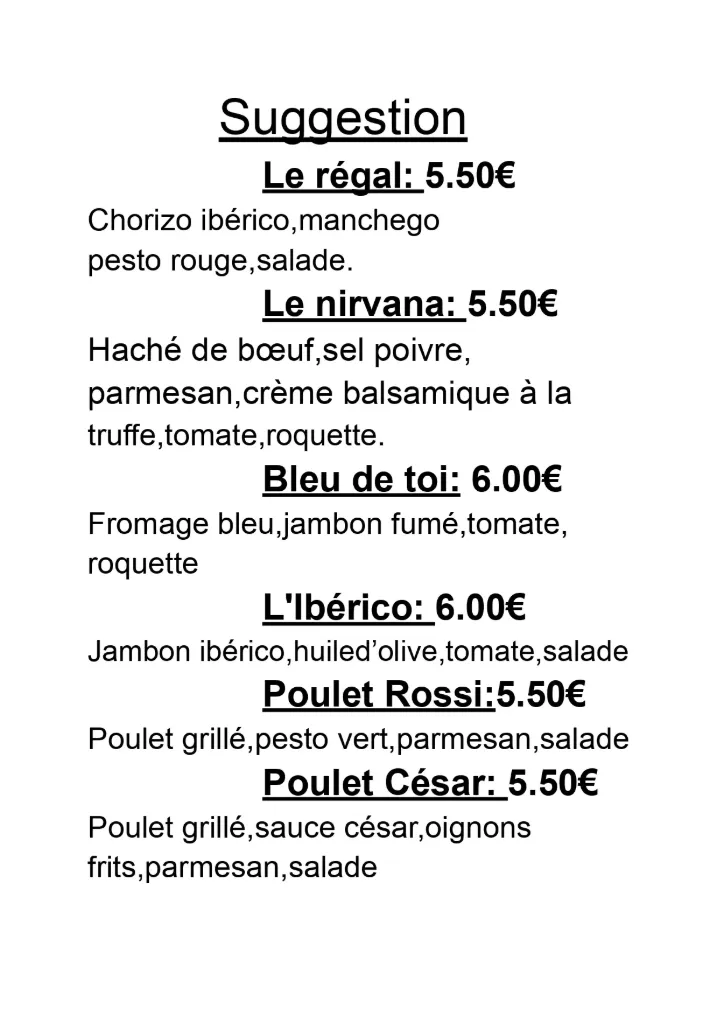Sandwiches en suggestion