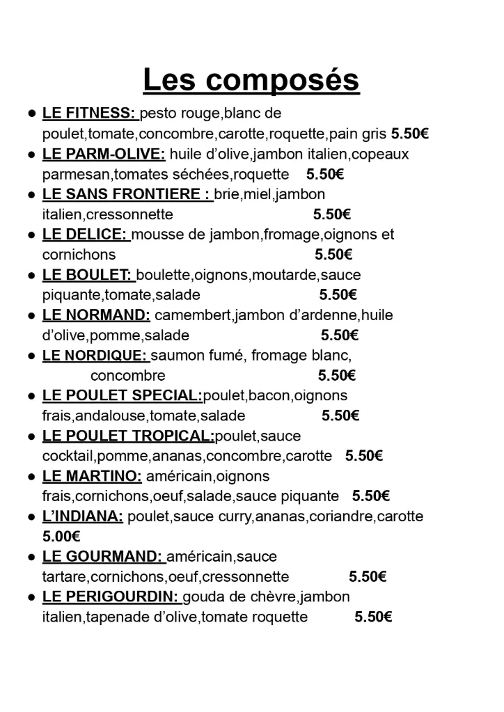 Sandwiches composés